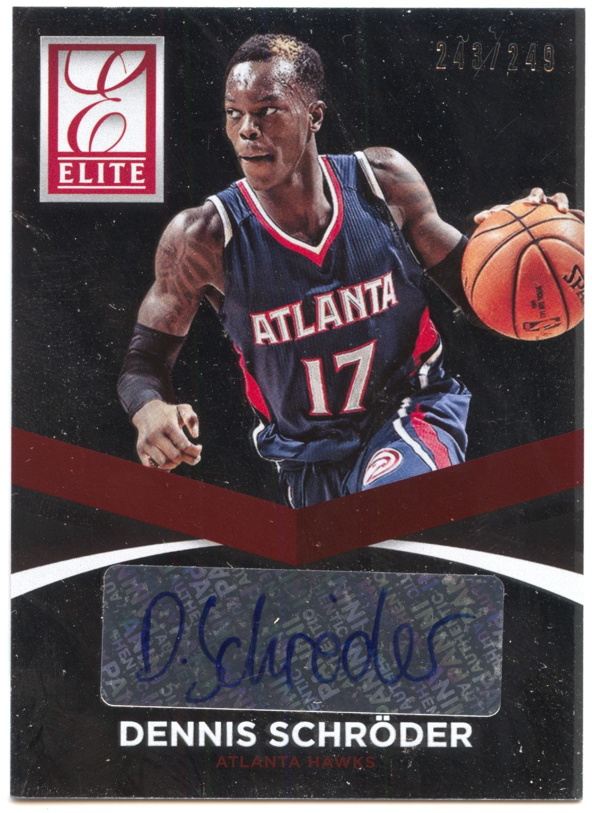 Dennis Schroder 2014-15 Panini Donruss Elite Hawks Silver #/249 Auto