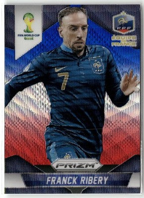 Fußball Franck Ribery 2014 Panini Prizm World Cup #81 Blue & Red Wave Prizm France Trading Card Original