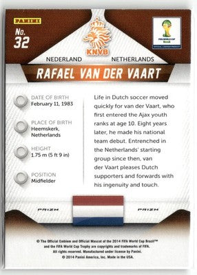 Fußball Rafael van der Vaart 2014 Panini Prizm World Cup #32 Blue & Red Wave Prizm Netherlands Trading Card Original