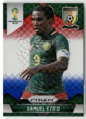 Fußball Samuel Eto'o 2014 Panini Prizm World Cup #40 Red White & Blue Power Plaid Prizm Cameroon Trading Card Original
