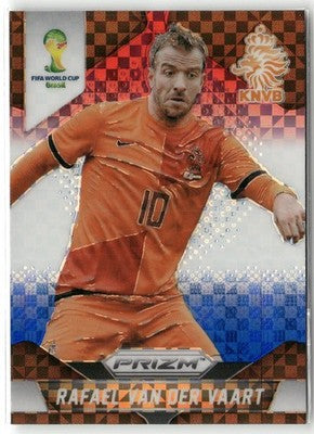 Fußball Rafael van der Vaart 2014 Panini Prizm World Cup #32 Red White & Blue Power Plaid Prizm Netherlands Trading Card Original