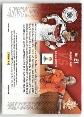 Fußball Arjen Robben / Philipp Lahm 2014 Panini Prizm World Cup #21 Silver Prizm Netherlands / Germany Trading Card Original
