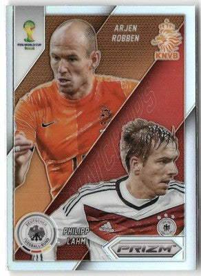 Fußball Arjen Robben / Philipp Lahm 2014 Panini Prizm World Cup #21 Silver Prizm Netherlands / Germany Trading Card Original