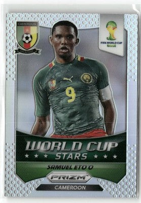 Fußball Samuel Eto'o 2014 Panini Prizm World Cup #9 World Cup Stars Silver Prizm Cameroon Trading Card Original