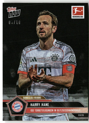 Fußball Harry Kane 2025-26 Topps Now Bundesliga #89 League Record Black Foil /10 Trading Card Original
