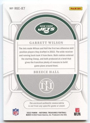 2022 Panini National Treasures Football Garrett Wilson / Breece Hall RC Holo