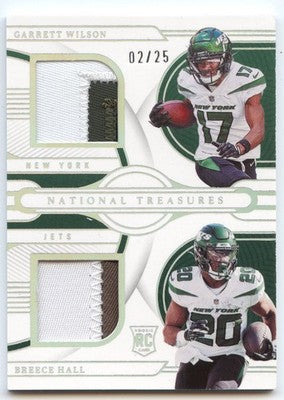2022 Panini National Treasures Football Garrett Wilson / Breece Hall RC Holo