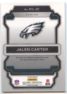 American Football NFL Jalen Carter 2023 Panini Prizm Football #PJ-JC Green  Pulsar Prizm Eagles Rookie Card RC Trading Card Original