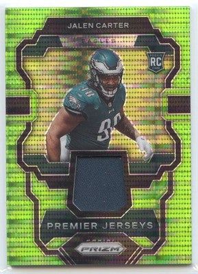 American Football NFL Jalen Carter 2023 Panini Prizm Football #PJ-JC Green  Pulsar Prizm Eagles Rookie Card RC Trading Card Original