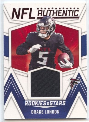 American Football NFL Drake London 2023 Panini Rookies & Stars Football #NA-DL Base Jersey Atlanta Falcons Trading Card Original