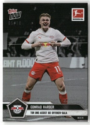 Fußball Conrad Harder 2025 Topps Now Bundesliga #075 Black /10 Leipzig Trading Card Original