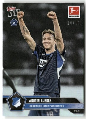 Fußball Wouter Burger Topps Now Bundesliga 2025-26 #106 Black /10 TSG 1899 Hoffenheim Rookie Card RC Trading Card Original