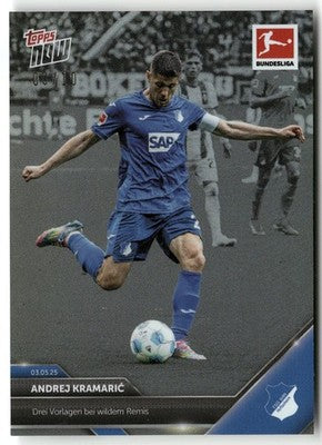 Fußball Andrej Kramarić Topps Now Bundesliga 2025 #178 Black /10 TSG 1899 Hoffenheim Trading Card Original