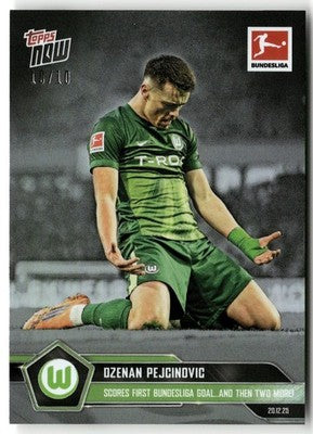 Fußball Dzenan Pejcinovic Topps Now Bundesliga 2025 #086 Black /10 VfL Wolfsburg Trading Card Original