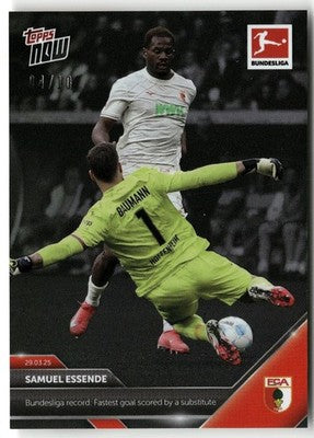Fußball Samuel Essende Topps Now Bundesliga 2024-25 #152 Black /10 FC Augsburg Trading Card Original