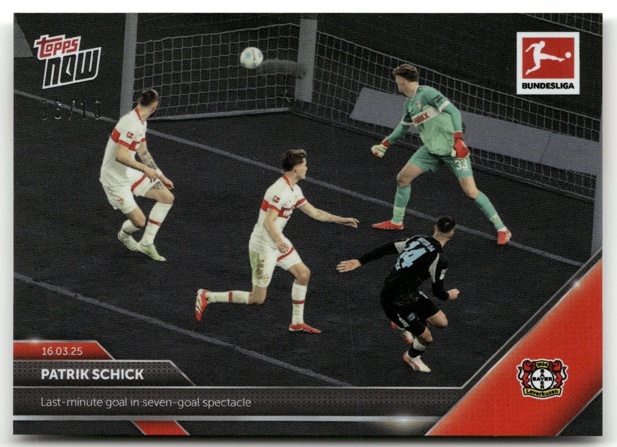 Fußball Patrik Schick Topps Now Bundesliga 2024-25 #147 Black /10 Bayer 04 Leverkusen Trading Card Original