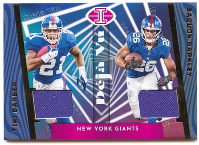 American Football NFL Tiki Barber / Saquon Barkley 2023 Panini Illusions Football #DV-BB New York Giants Trading Card Original