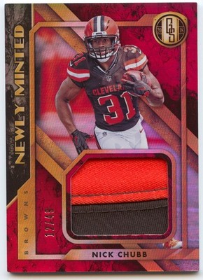 American Football NFL Nick Chubb 2018 Panini Gold Standard Football #11 Red /49 Cleveland Browns Trading Card Original