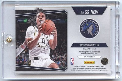 Basketball NBA Tristen Newton 2024-25 Panini Prizm Black Basketball #SS-NEW Minnesota Timberwolves Rookie Card RC Trading Card Original