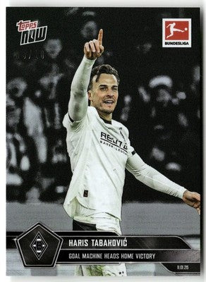 Fußball Haris Tabaković Topps Now Bundesliga 2025-26 #094 Black /10 Borussia Mönchengladbach Trading Card Original