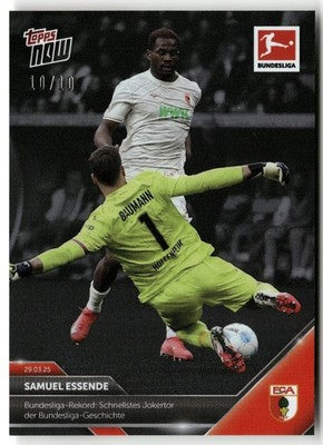 Fußball Samuel Essende Topps Now Bundesliga 2024-25 #152 Black /10 FC Augsburg Trading Card Original