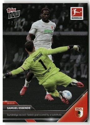 Fußball Samuel Essende Topps Now Bundesliga 2025 #152 Black /10 FC Augsburg Trading Card Original