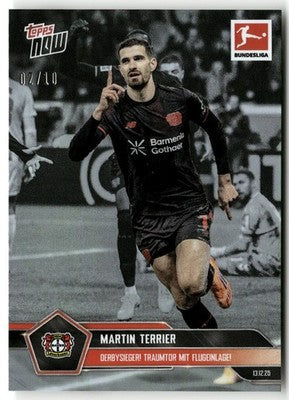 Fußball Martin Terrier Topps Now Bundesliga 2025 #080 Black /10 Bayer 04 Leverkusen Trading Card Original