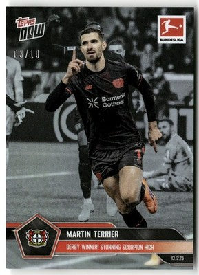 Fußball Martin Terrier Topps Now Bundesliga 2025 #080 Black /10 Bayer 04 Leverkusen Trading Card Original