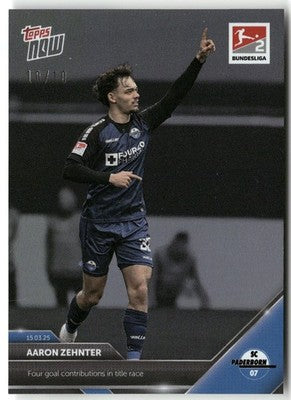 Fußball Aaron Zehnter Topps Now Bundesliga 2 2024-25 #144 Black /10 SC Paderborn 07 Trading Card Original