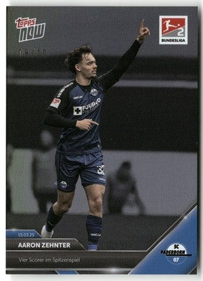 Fußball Aaron Zehnter Topps Now Bundesliga 2 2024-25 #144 Black /10 SC Paderborn 07 Trading Card Original