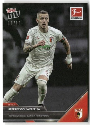 Fußball Jeffrey Gouweleeuw Topps Now Bundesliga 2024-25 #146 Black /10 FC Augsburg Trading Card Original