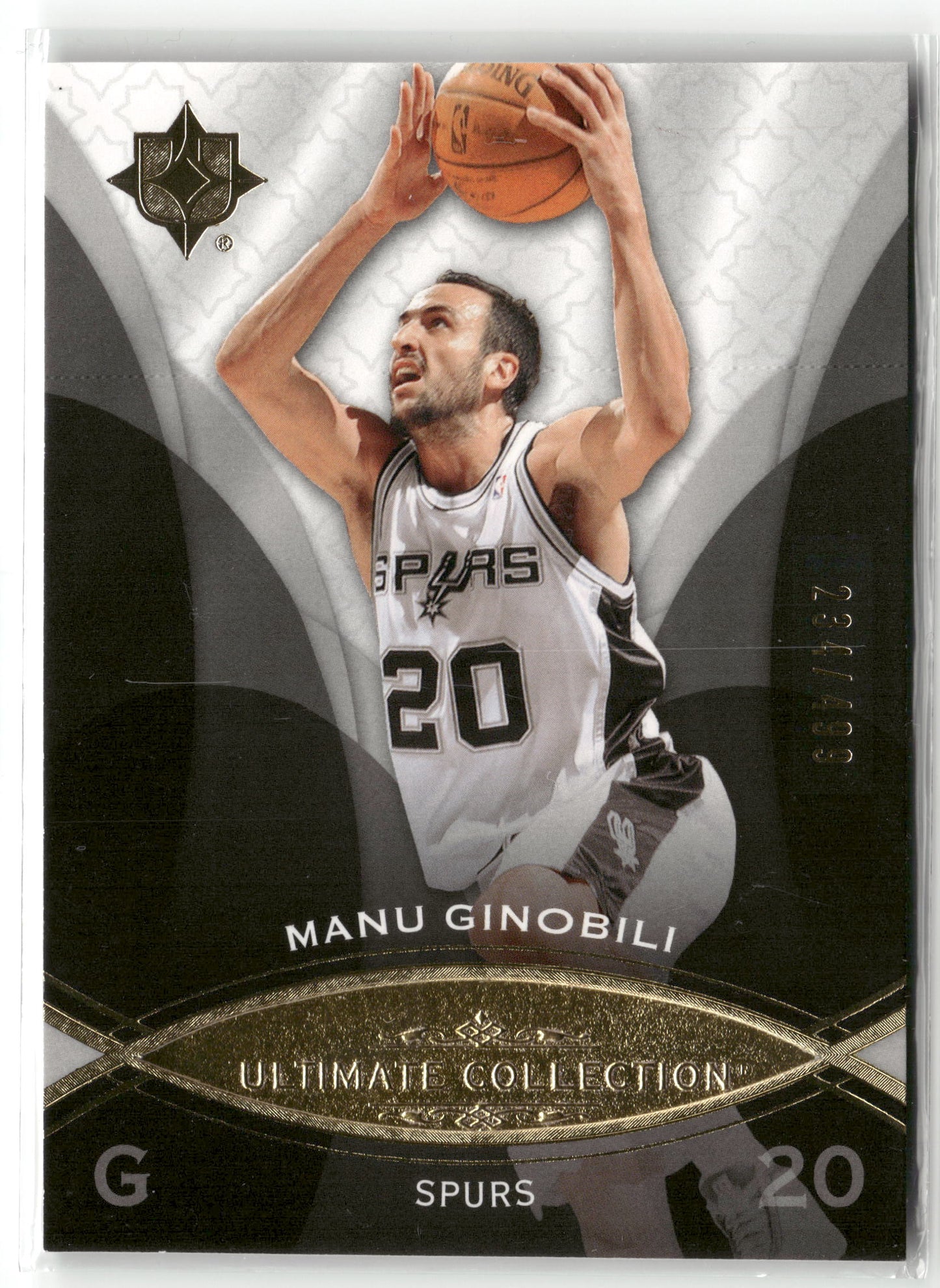 Basketball NBA Manu Ginobili 2008-09 Upper Deck Ultimate Collection Basketball #28 San Antonio Spurs Trading Card Original