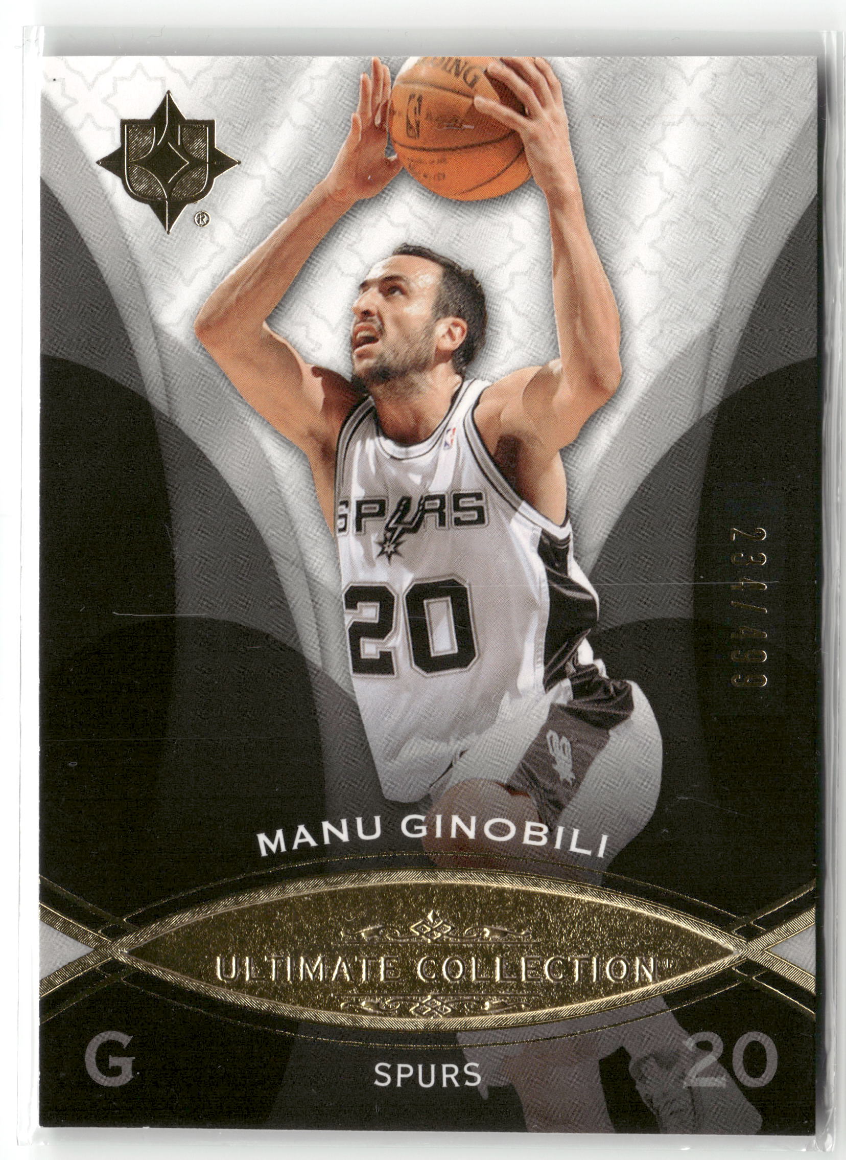 Basketball NBA Manu Ginobili 2008-09 Upper Deck Ultimate Collection Basketball #28 San Antonio Spurs Trading Card Original
