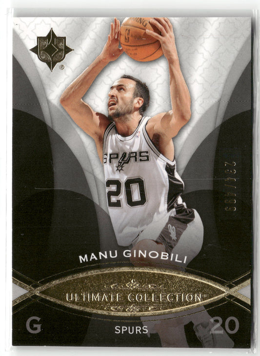 Basketball NBA Manu Ginobili 2008-09 Upper Deck Ultimate Collection Basketball #28 San Antonio Spurs Trading Card Original