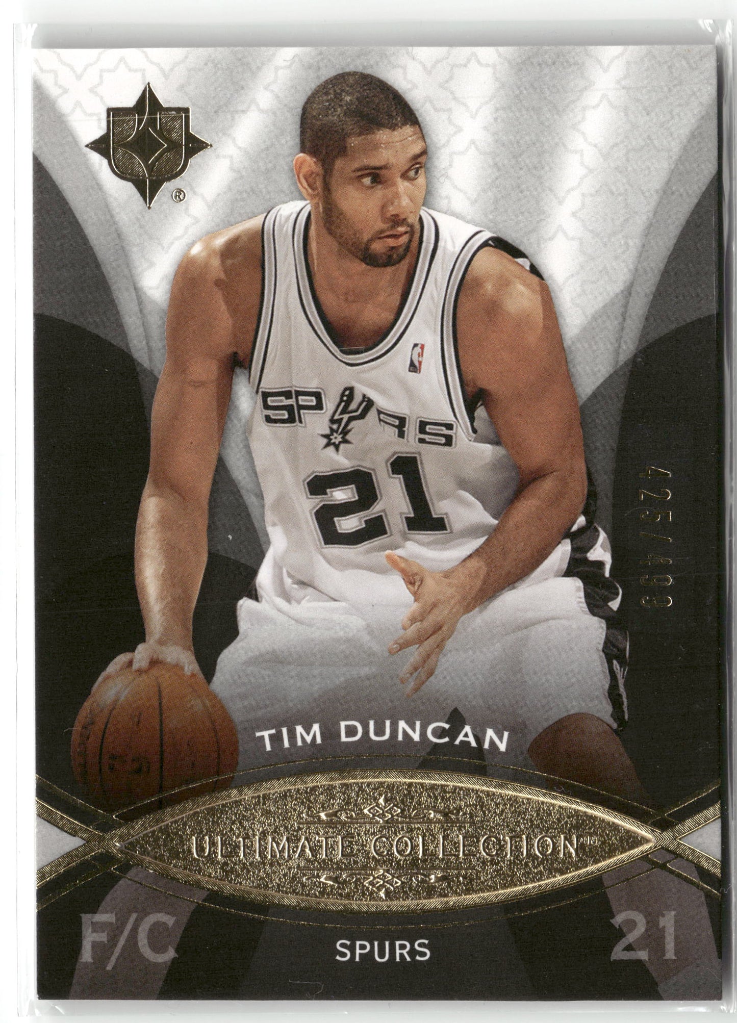 Basketball NBA Tim Duncan 2008-09 Upper Deck Ultimate Collection Basketball #21 San Antonio Spurs Trading Card Original