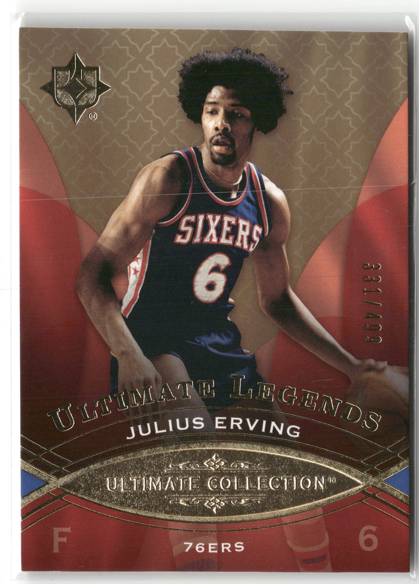 Basketball NBA Julius Erving 2008-09 Upper Deck Ultimate Collection Basketball #106 Philadelphia 76ers Trading Card Original