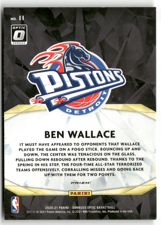 Basketball NBA Ben Wallace 2020-21 Panini Donruss Optic Basketball #11 Winner Stays Detroit Pistons Trading Card Original