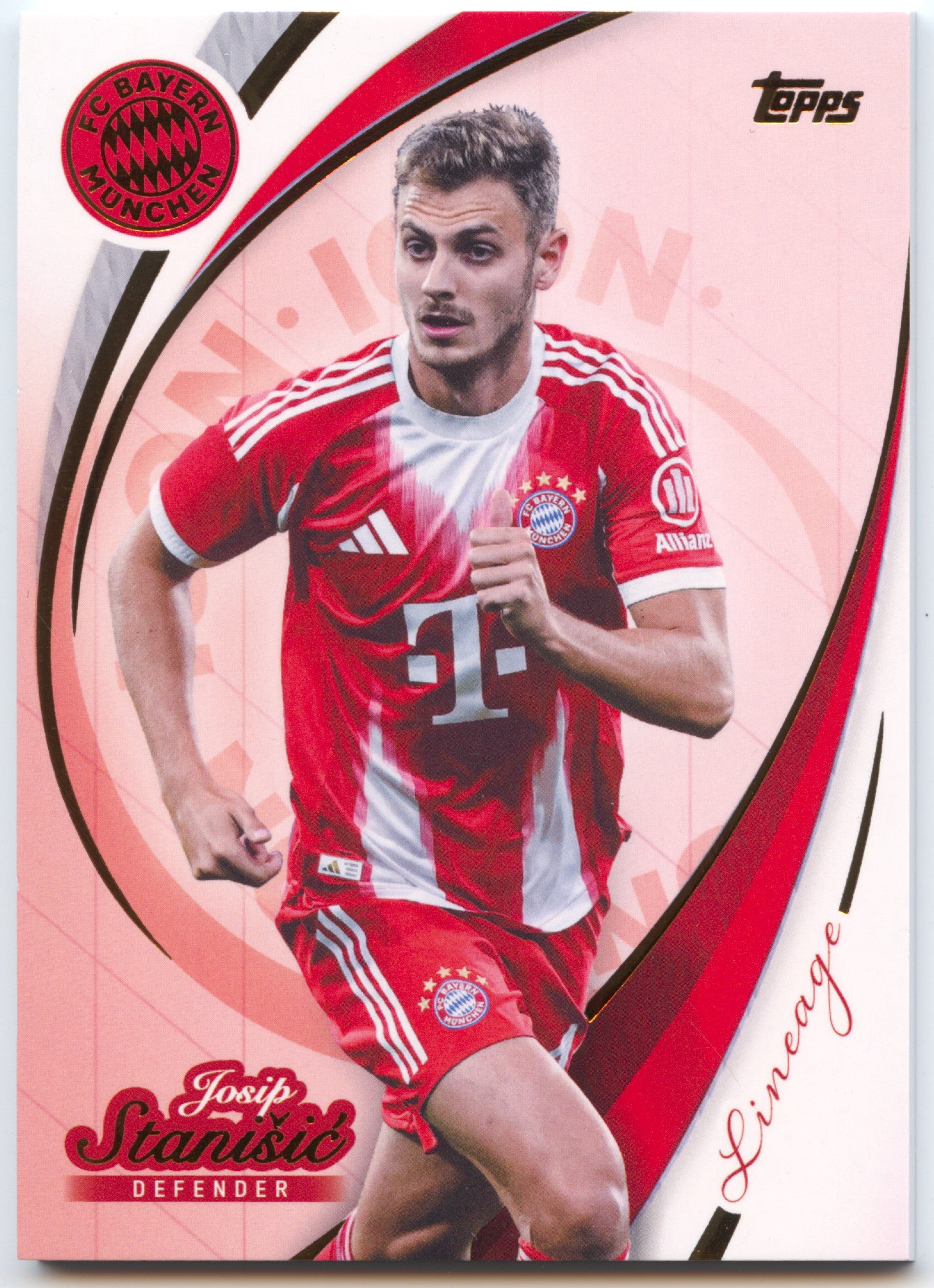 Fußball Josip Stanišić Topps Lineage 2025-26 FC Bayern München #10 FC Bayern München Trading Card Original