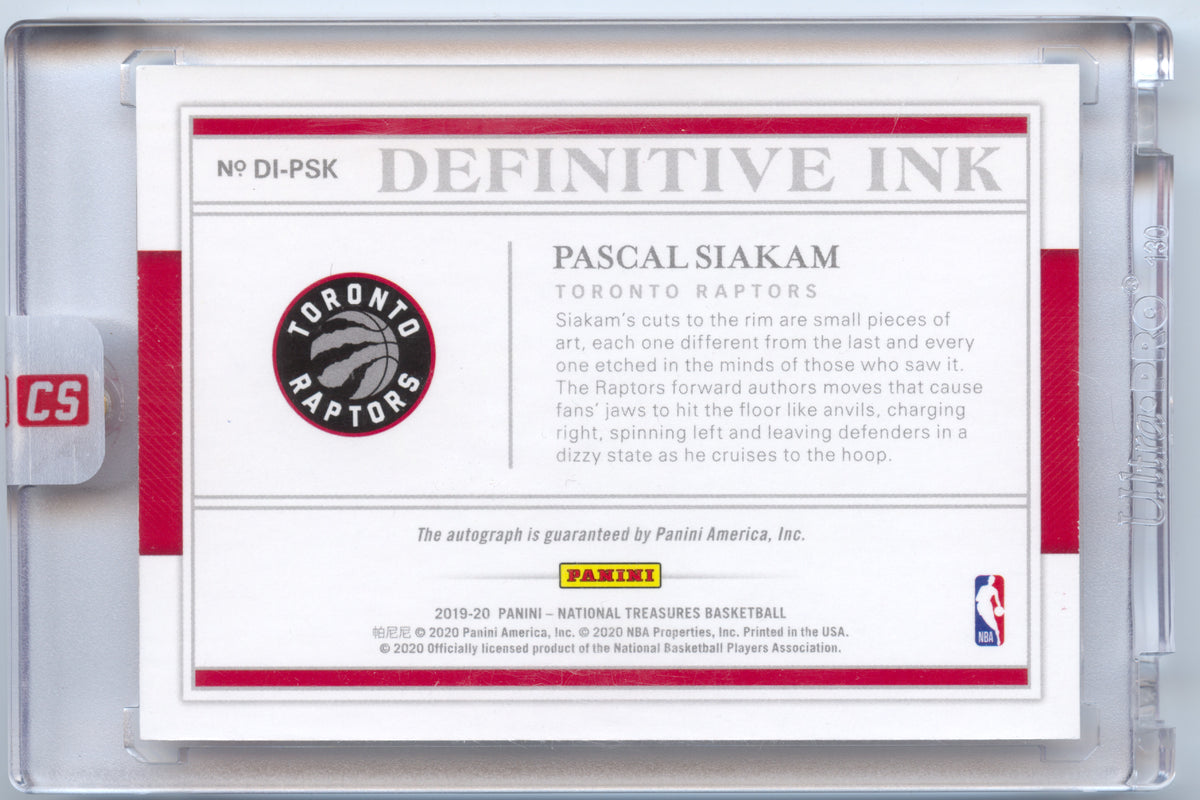 Basketball NBA Pascal Siakam 2019-20 Panini National Treasures Basketball #DI-PSK Auto 48/49 Toronto Raptors Trading Card Original
