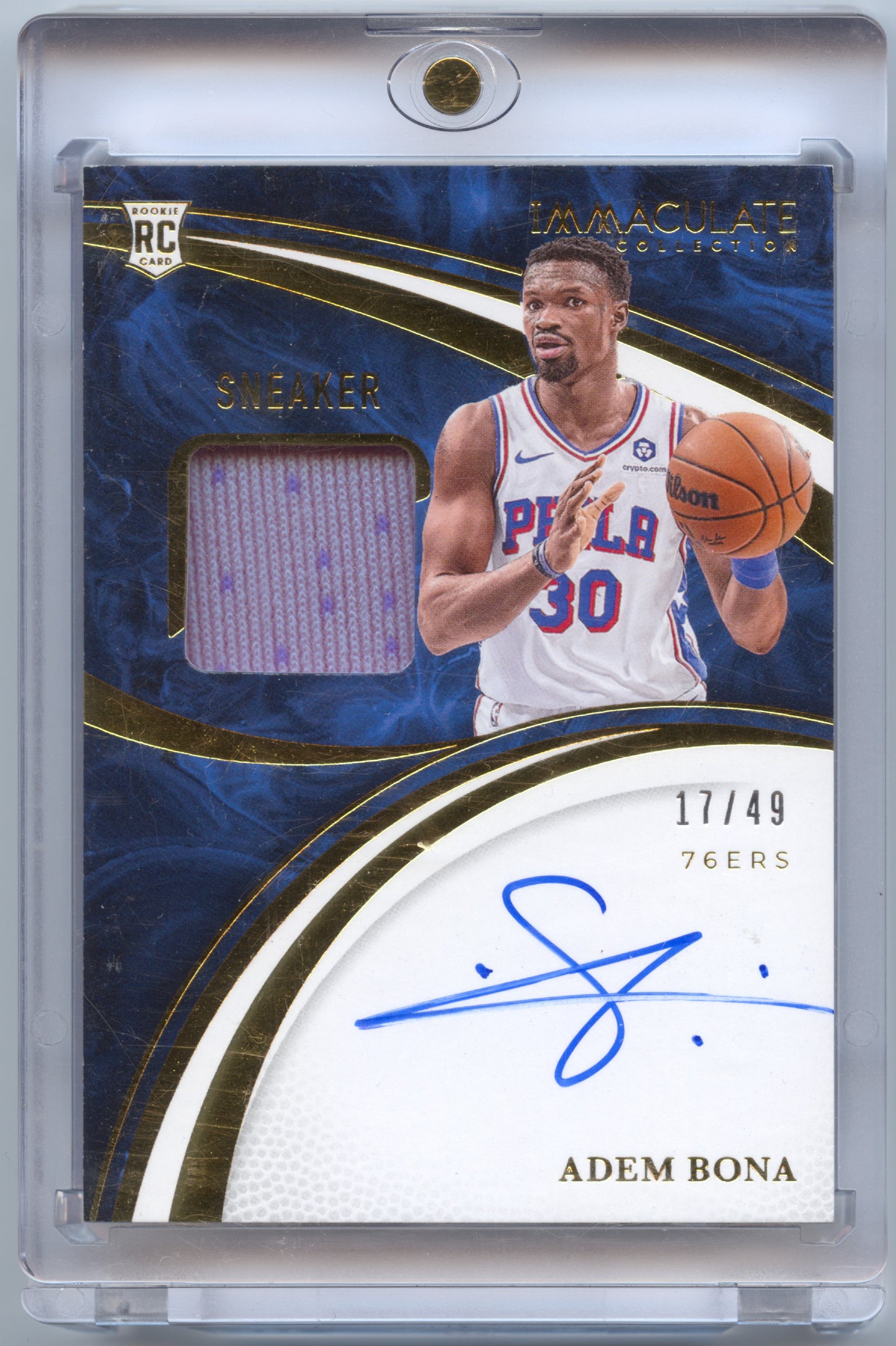 Basketball NBA Adem Bona 2024-25 Panini Immaculate Collection Basketball #SSS-ADB Sneaker Rookie Auto 17/49 Philadelphia 76ers Rookie Card RC Trading Card Original