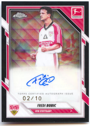 Fußball Fredi Bobic 2025-26 Topps Chrome Bundesliga #BA-FB Auto Black Wave 02/10 VFB Stuttgart Trading Card Original