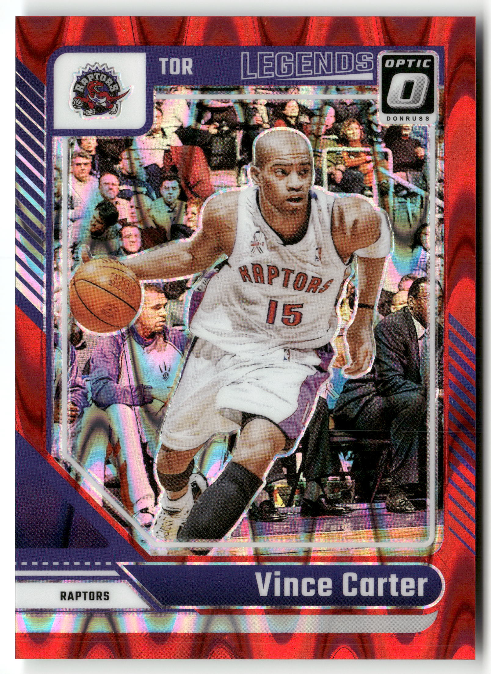 Basketball NBA Vince Carter 2024-25 Panini Donruss Optic Basketball #245 Red Seismic Prizm /149 Toronto Raptors Trading Card Original