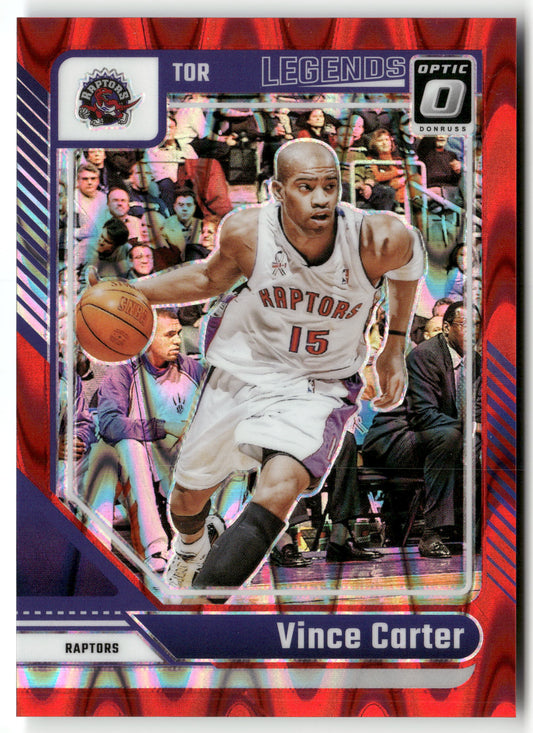 Basketball NBA Vince Carter 2024-25 Panini Donruss Optic Basketball #245 Red Seismic Prizm /149 Toronto Raptors Trading Card Original