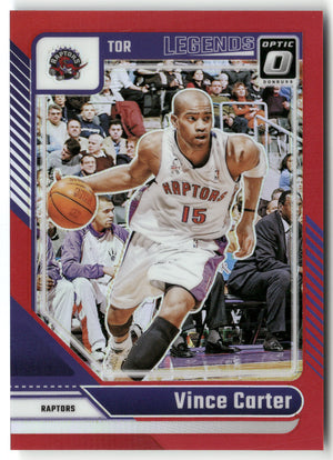 Basketball NBA Vince Carter 2024-25 Panini Donruss Optic Basketball #245 True Red Prizm /99 Toronto Raptors Trading Card Original