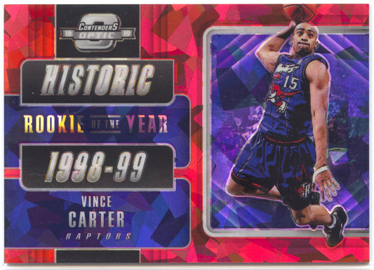 Basketball NBA Vince Carter 2018-19 Panini Contenders Optic Basketball #7 Red Cracked Ice Toronto Raptors Trading Card Original
