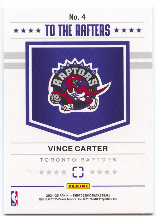 Basketball NBA Vince Carter 2024-25 Panini Photogenic #4 To The Rafters Toronto Raptors Trading Card Original