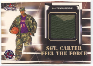 Basketball NBA Vince Carter 1999-00 Fleer Force Feel the Force Sgt. Carter Player Worn Toronto Raptors Trading Card Original