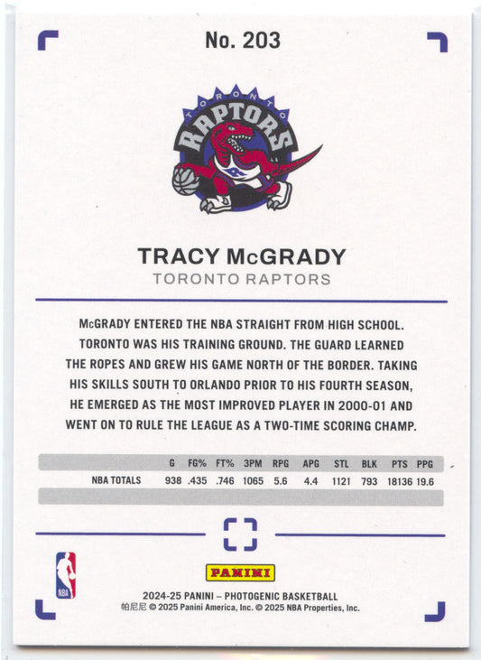 Basketball NBA Tracy McGrady 2024-25 Panini Photogenic Basketball #203 Legends Maze /25 Toronto Raptors Trading Card Original