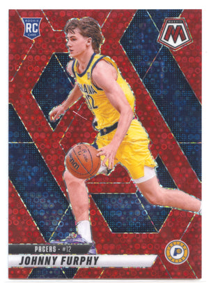 Basketball NBA Johnny Furphy 2024-25 Panini Mosaic Basketball #202 Red Fast Break Prizm /100 Indiana Pacers Rookie Card RC Trading Card Original