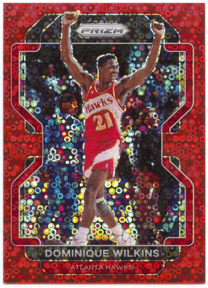 Basketball NBA Dominique Wilkins 2021-22 Panini Prizm Basketball #252 Red Fast Break Prizm /100 Atlanta Hawks Trading Card Original